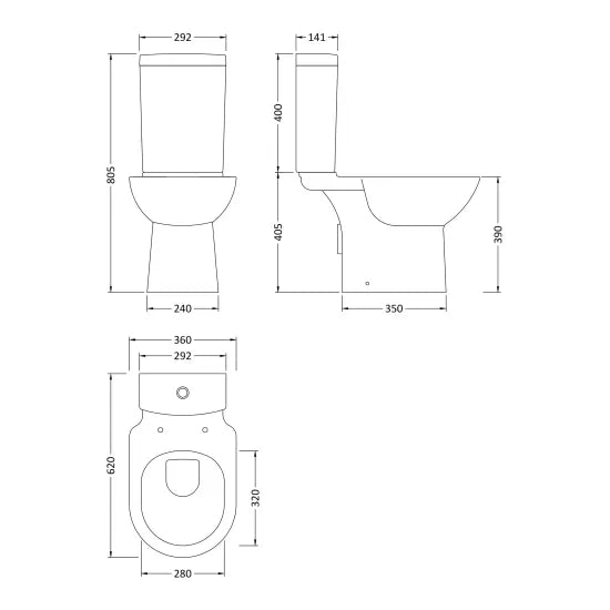 Nuie Short Projection Toilet