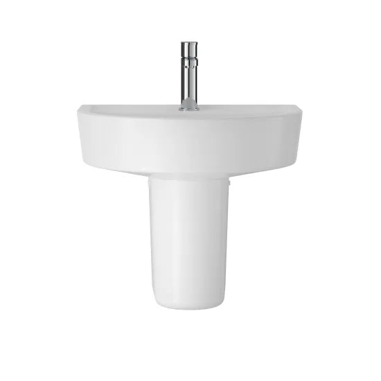Hudson Reed Luna 1 Tap Hole 420mm Ceramic Basin & Semi Pedestal