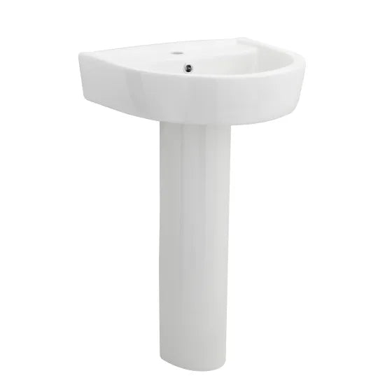 Nuie Provost 1 Tap Hole 520mm Ceramic Basin & Pedestal