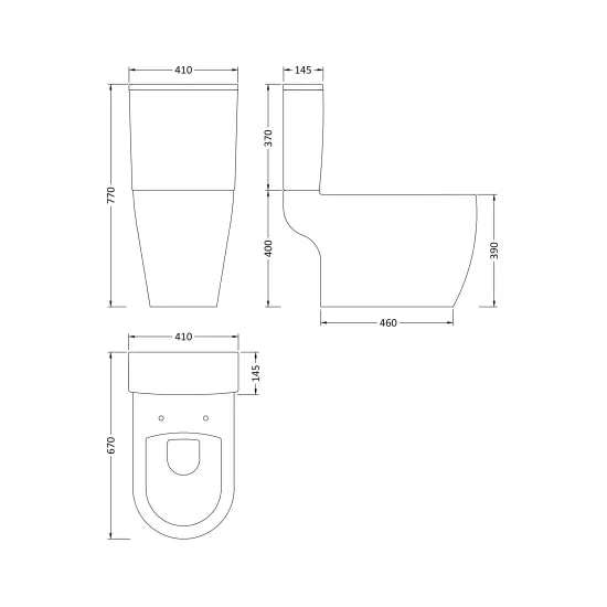 Nuie Provost Semi Flush to Wall Toilet