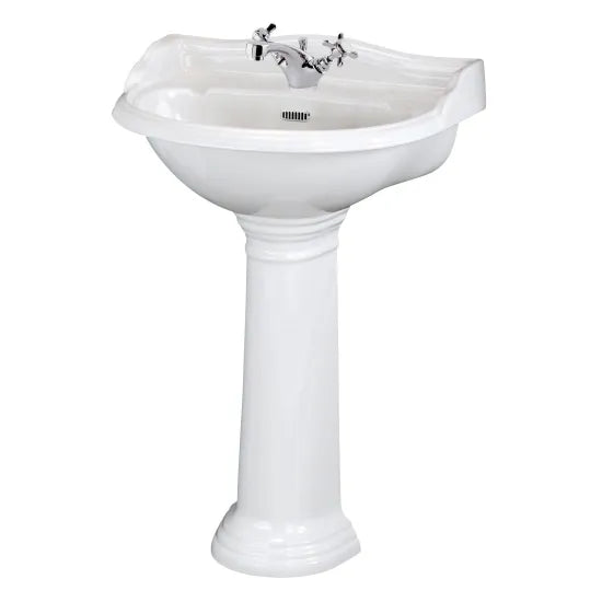 Old London Chancery 1 Tap Hole 500mm Ceramic Basin & Pedestal