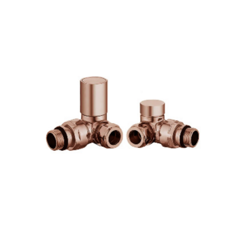 Evie Corner Radiator Valve- BRUSHED ROSE GOLD