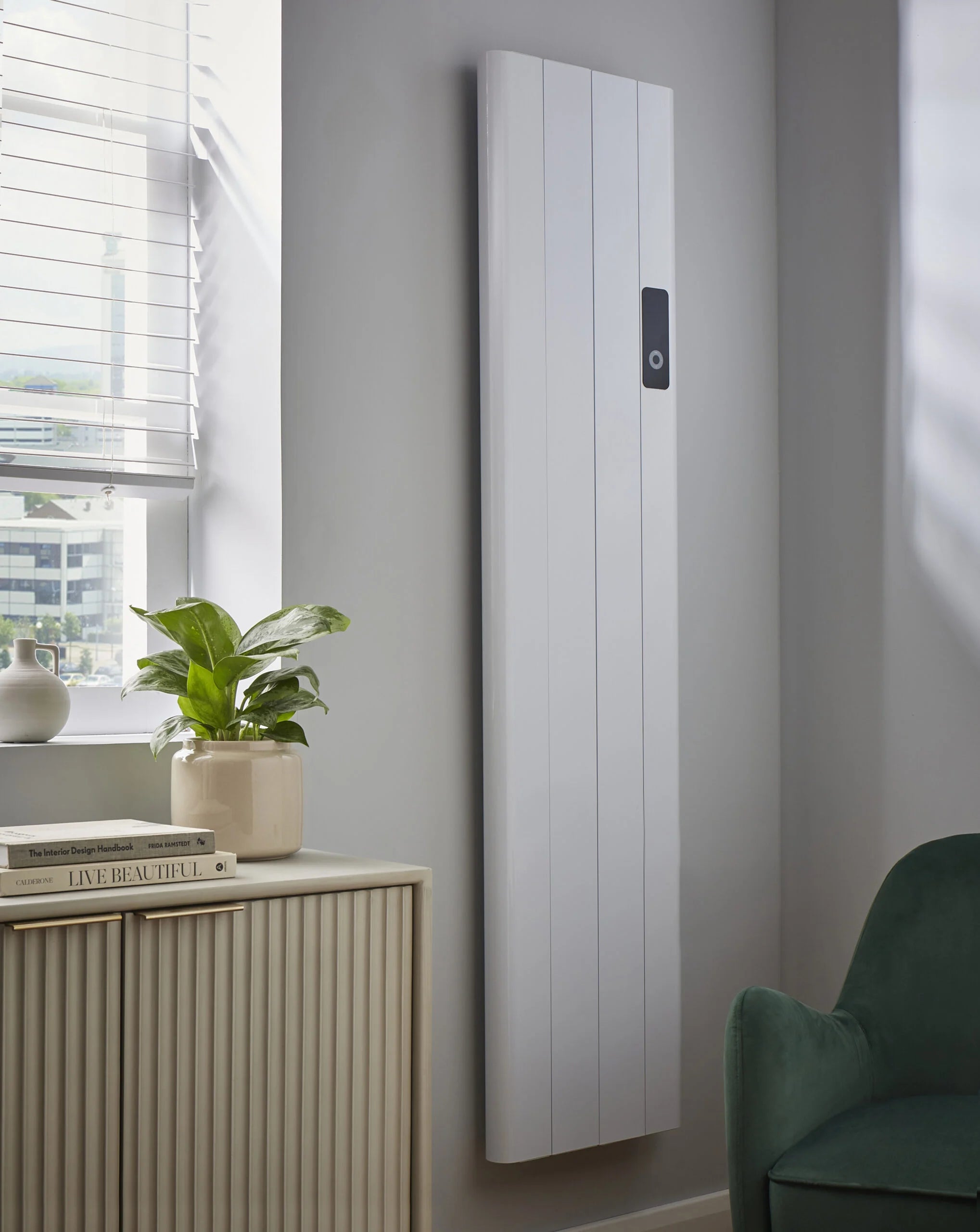 Kartell Capri Electric Aluminium Panel Heater 1500W Vertical 1600 x 453mm - White