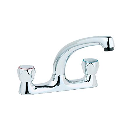 Methven Deva Chrome Profile Deck Mounted Sink Mixer Taps (Pair)