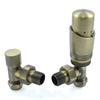 Plumbers Choice Delta Angled TRV Antique Brass Thermostatic Radiator Valve