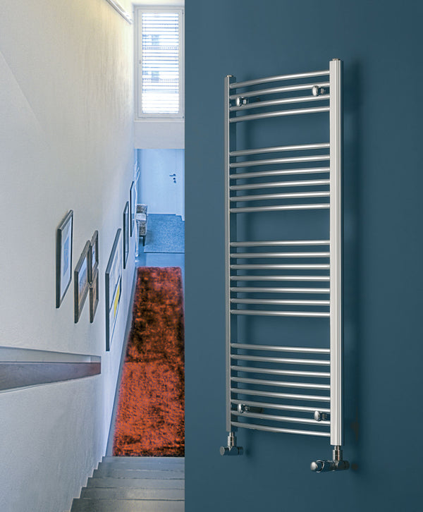Eucotherm Chromo Traditional Chrome Curved Ladder Style Towel Rail Radiator