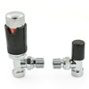 Plumbers Choice Echo Angled TRV Chrome & Black Thermostatic Radiator Valve