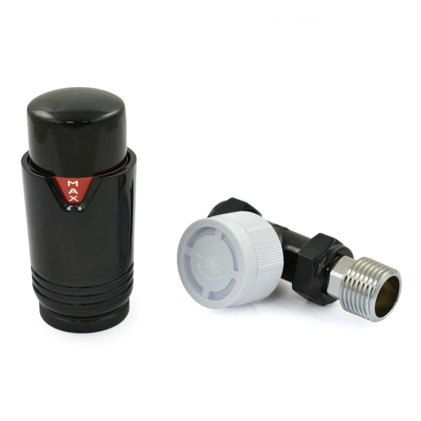 Plumbers Choice Echo Straight TRV Full Black Thermostatic Radiator Valve