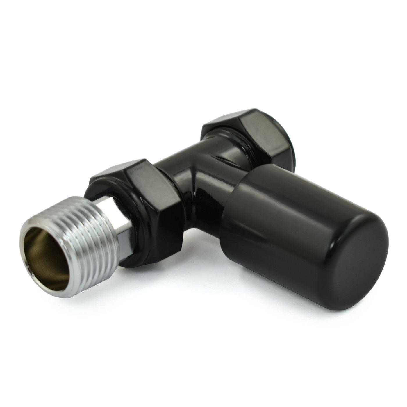 Plumbers Choice Echo Straight TRV Full Black Thermostatic Radiator Valve