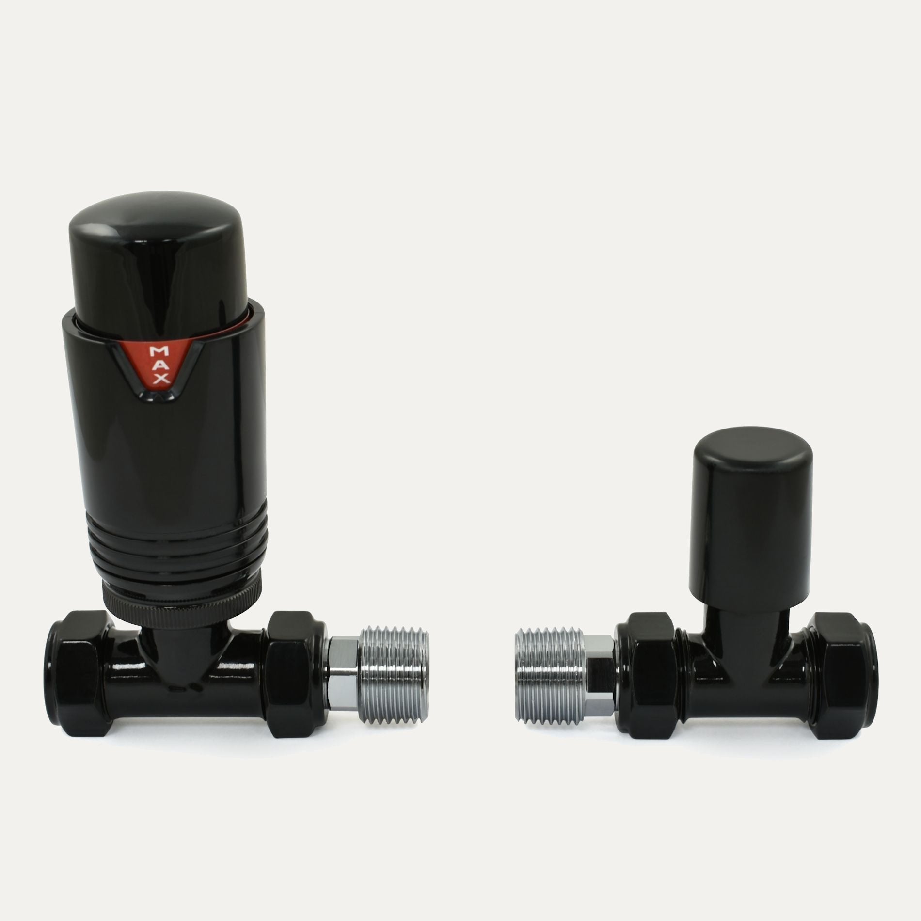 Echo Full Black Straight TRV | Designer Thermostatic Radiator Valve UK ...