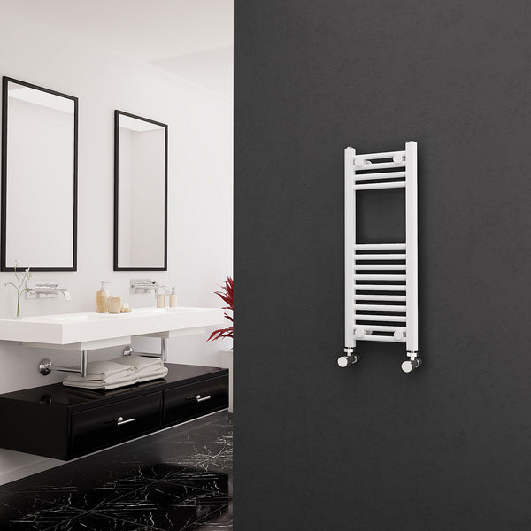 Eastgate 22mm Steel White Straight Heated Towel Rails