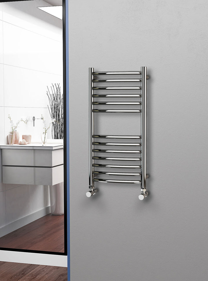 Eastgate 304 Curved Polished Stainless Steel Heated Towel Rails