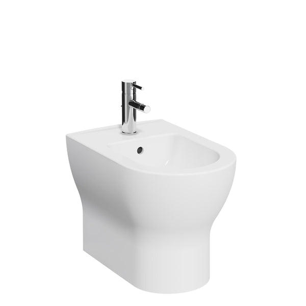 Kartell Eklipse Round Back To Wall Bidet 1 Tap Hole White