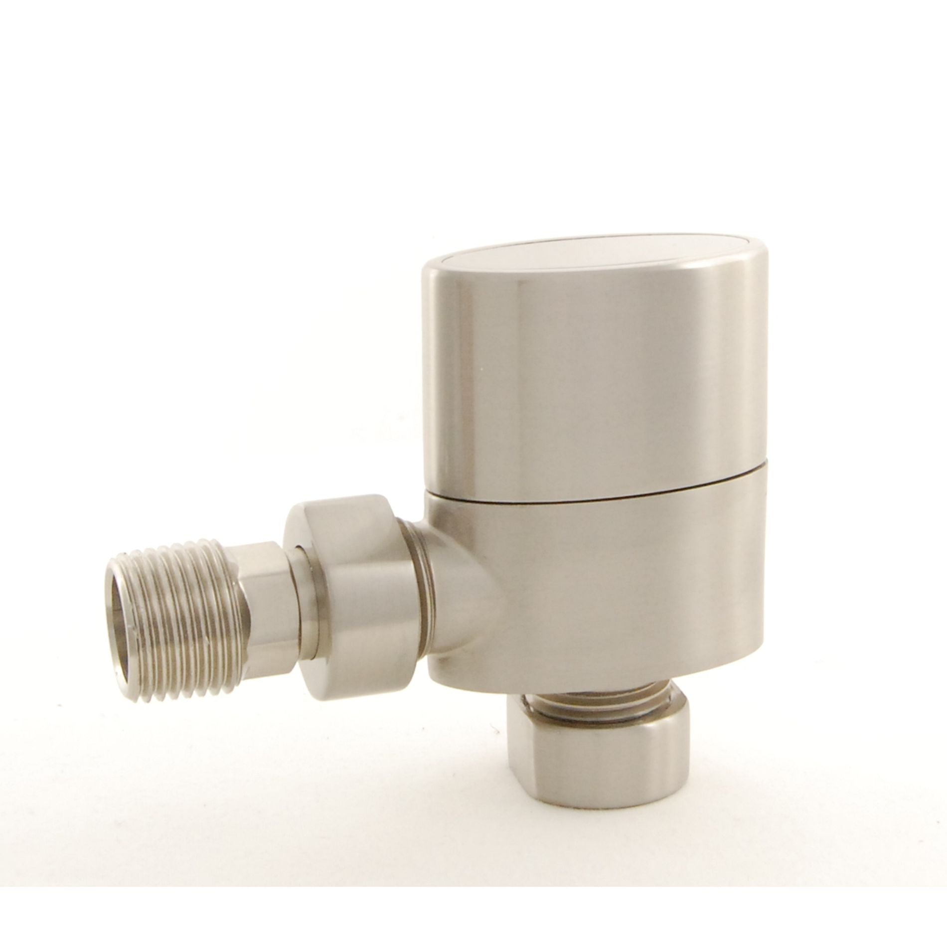 Plumbers Choice - Ellipse Oval Rad Valve Pair Inc. Sleeves - Brushed Satin Nickel