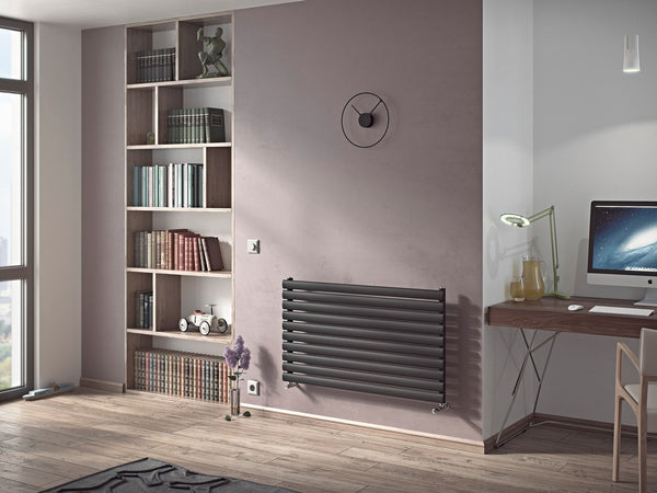 Eucotherm Nova Tube Single Panel Anthracite Horizontal Designer Radiator