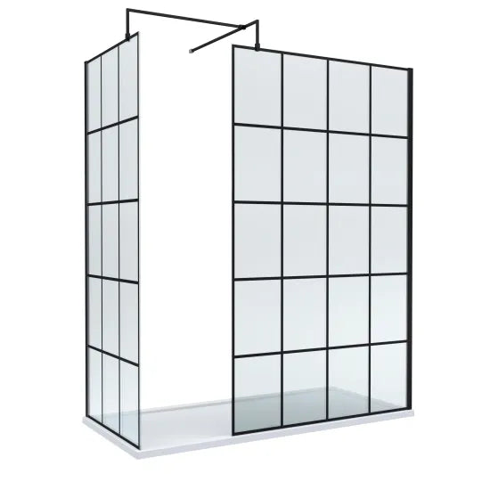 Nuie 1200mm Framed Walk-In Wetroom Screen Set With Tray