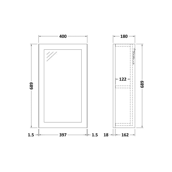 Nuie - Fable 400mm Soft Black Wall Hung Cabinet