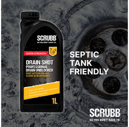 Scrubb Drain Shot - Professional Drain Unblocker, 1 litre B99SC C100
