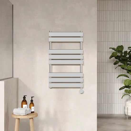 TradeRad Chrome 840mm x 500mm Vertical Electric Heated Towel Rail