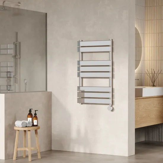 TradeRad Chrome 840mm x 500mm Vertical Electric Heated Towel Rail