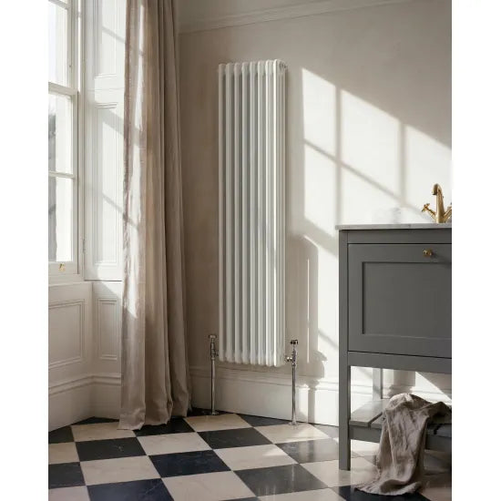 Nuie Colosseum White 1500mm x 368mm Vertical Column Radiator