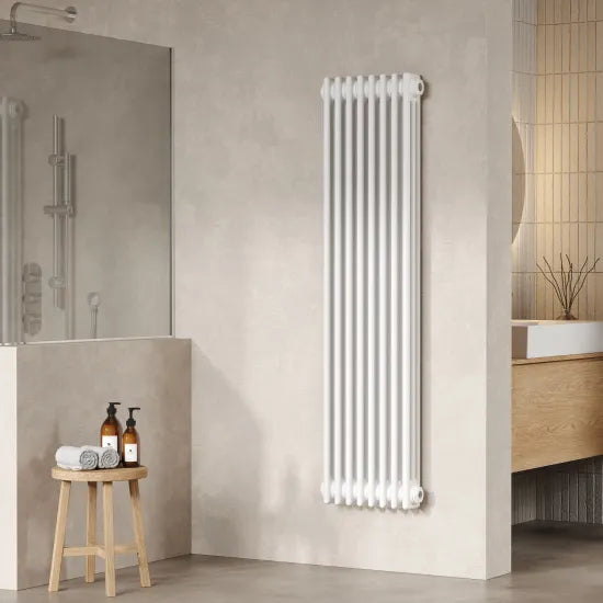 Nuie Colosseum White 1500mm x 368mm Vertical Column Radiator