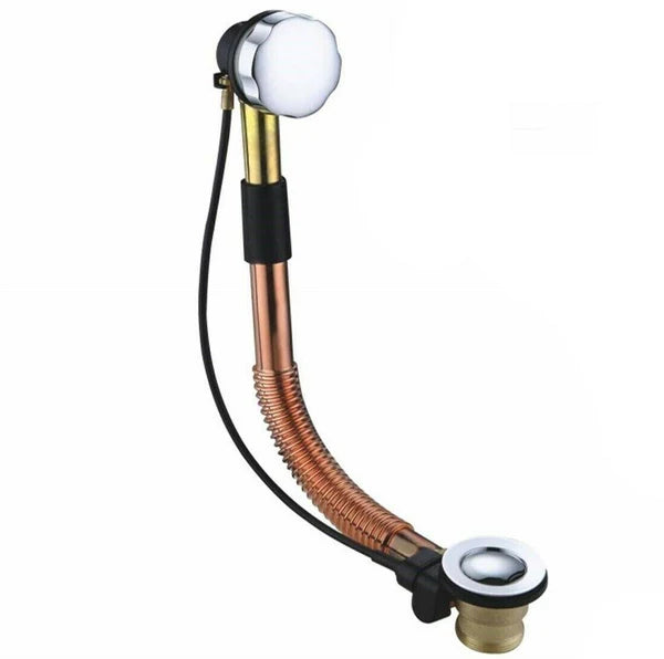 Heavy Duty Fully Adjustable Chrome Concealed Bath Overflow and Pop-Up Waste