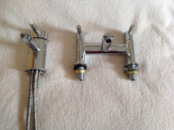 Methven Deva Insignia Brass Deck Mounted Bath Shower Mixer, Chrome