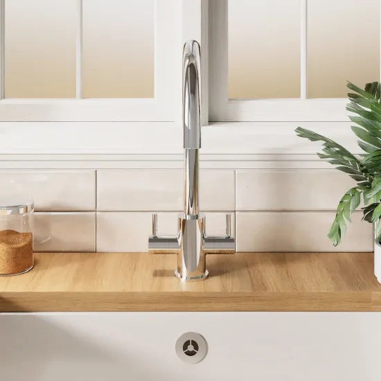 Lachen Mono Basin Twin Lever Round Basin Tap