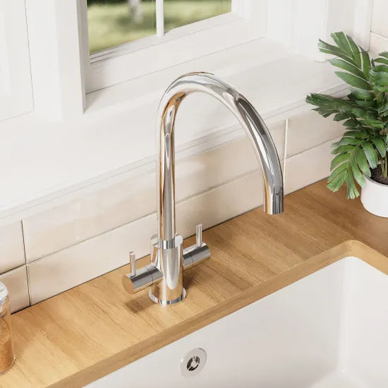 Lachen Mono Basin Twin Lever Round Basin Tap