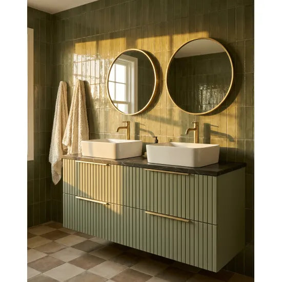 Meravo Classico Rectangular Vessel Basin | Matt White Vitreous China Countertop Basin