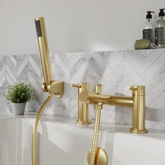 Nuie Navala Brushed Brass Bath Shower Mixer
