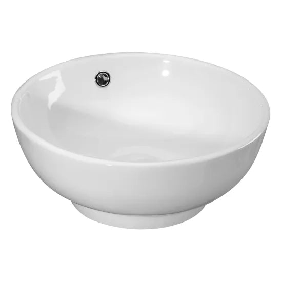 Meravo Classico 410mm Round Vessel Basin | White Vitreous China Countertop Basin