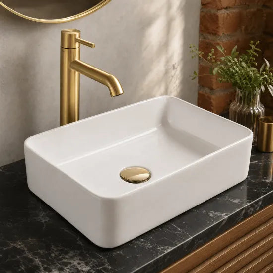 Meravo Classico 365mm Rectangular Vessel Basin | White Vitreous China