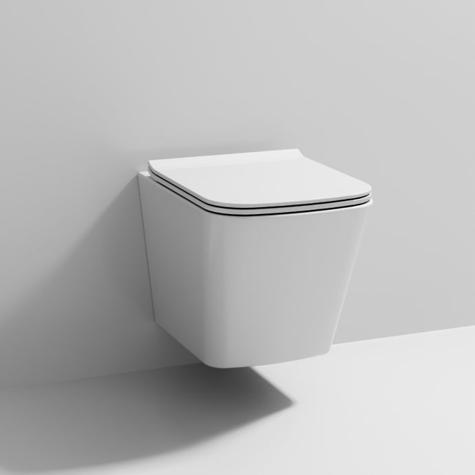 Nuie - Barmby Single Ended Bath, Ambrose 450mm Basin & Pedestal & Ava Wall Hung Pan Package