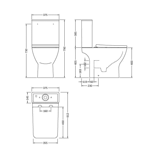 Nuie Ava Close Coupled Toilet