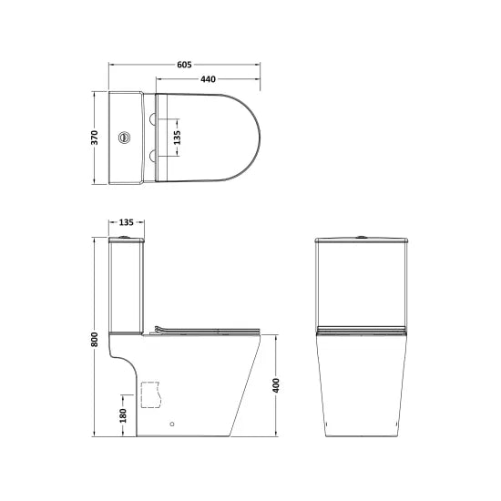 Nuie Fenton Rimless Pan, Cistern & Soft Close Seat