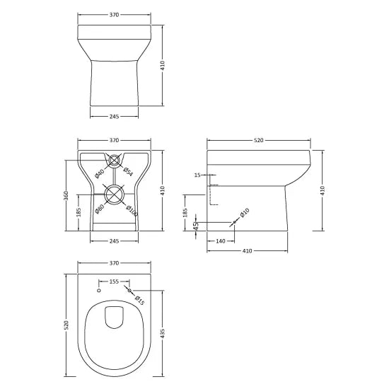 Nuie Harmony Back to Wall Toilet Pan