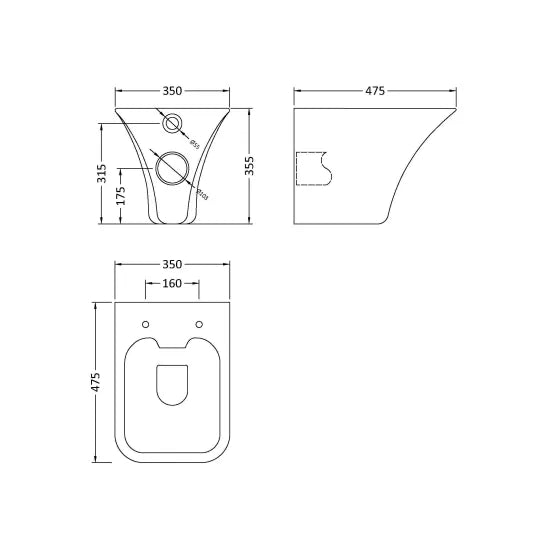 Hudson Reed Grace Rimless Wall Hung Pan & Seat