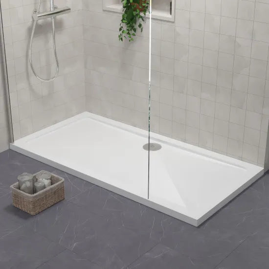 Nuie 1400 x 700mm White Slimline Rectangular Shower Tray