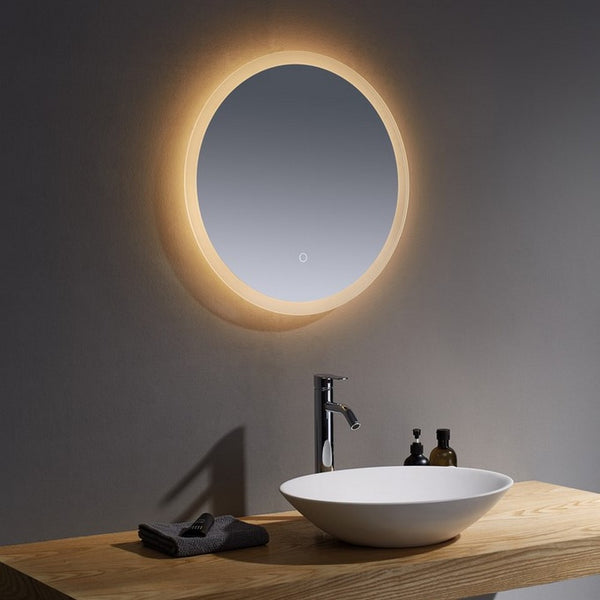Kartell Segura 800mm Round Illuminated LED Mirror - Clear Glass