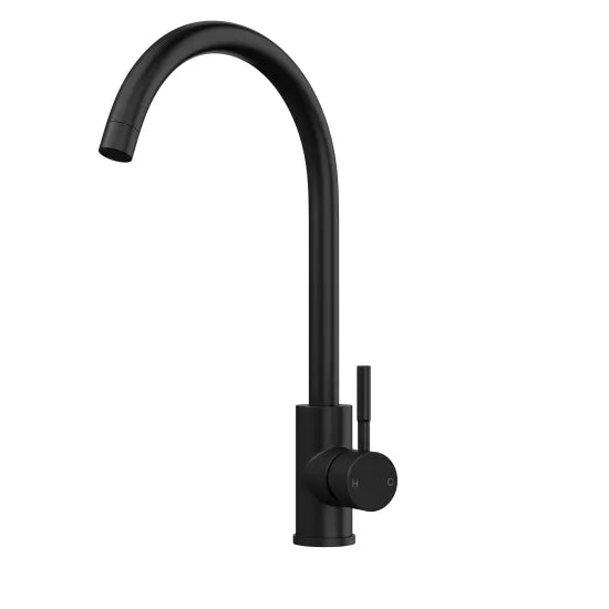 Top-Fix Vito Swan Kitchen Mixer - Matt Black
