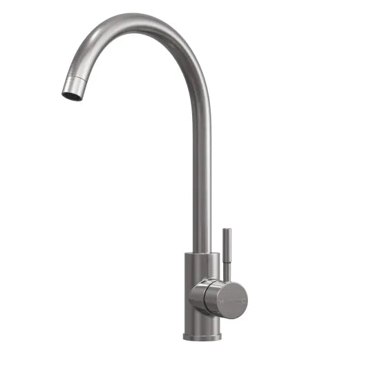 Top-Fix Vito Swan Kitchen Mixer - Brushed Steel