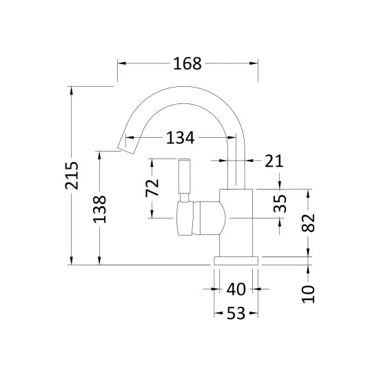 Hudson Reed Tec Single Lever Mini Mono Basin Mixer