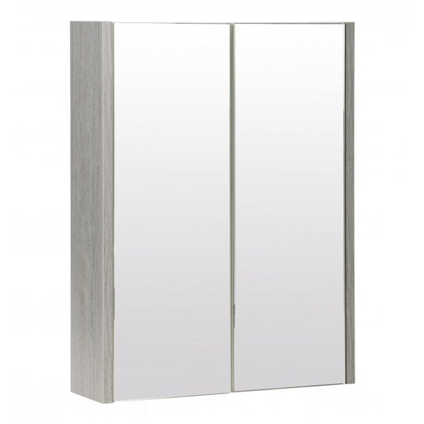 Kartell Purity Double Door Mirror Cabinet 650mm x 500mm, Silver Oak