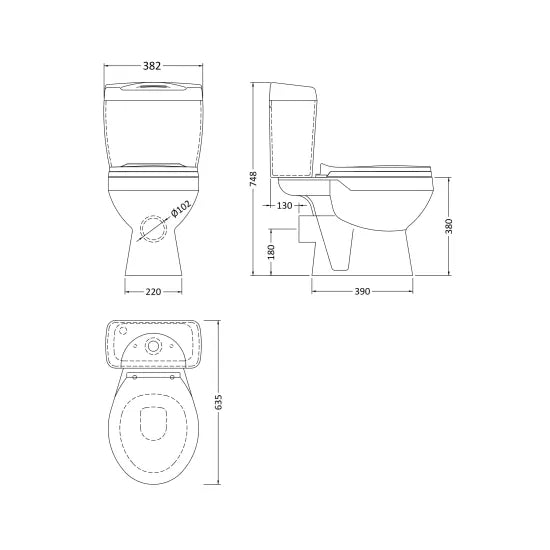 Nuie Ramsay Close Coupled Toilet