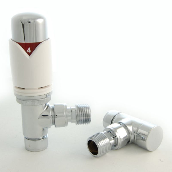 Plumbers Choice Realm Angled Brass TRV Wheel-Head and Lock-shield