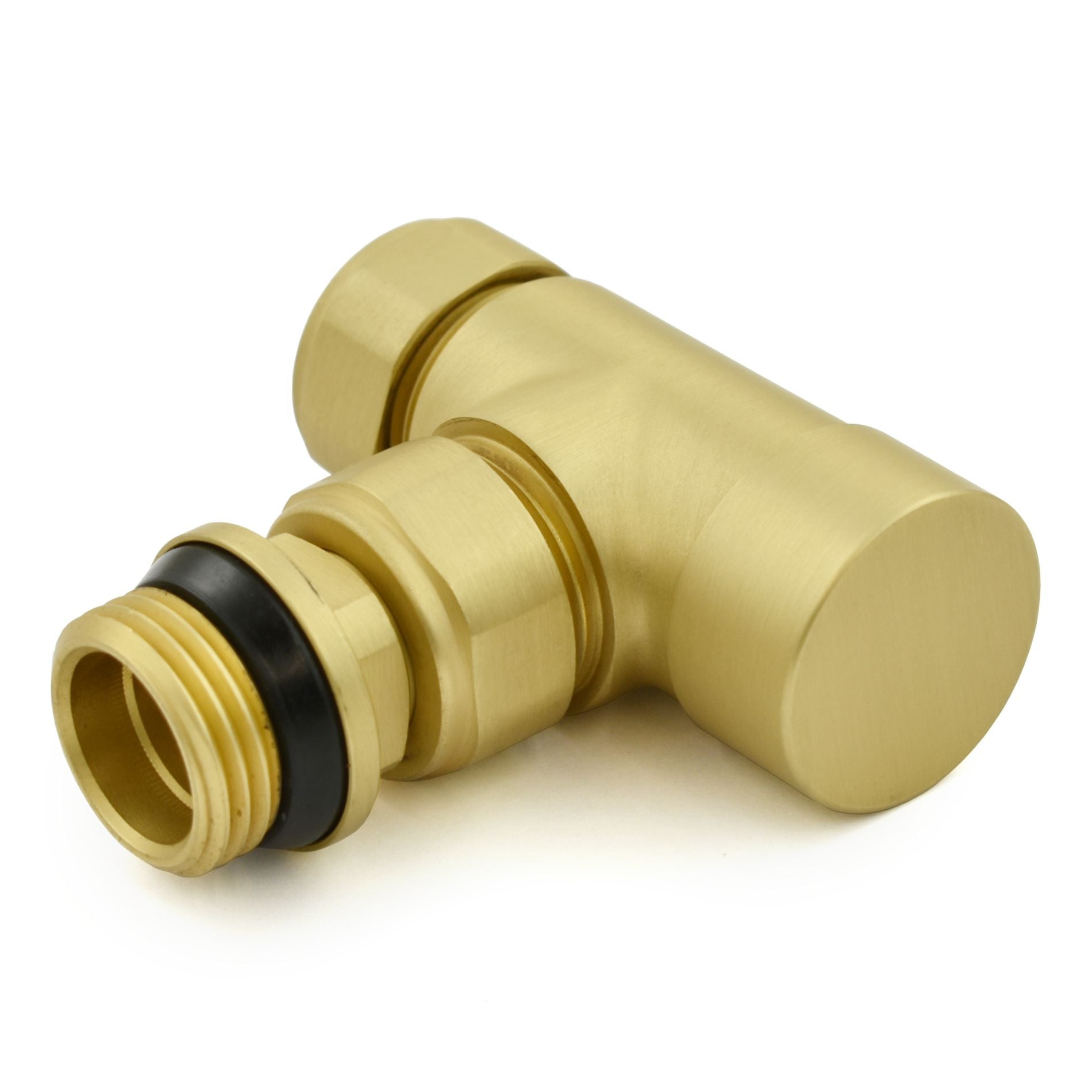 Realm Angled TRV Brushed Brass Wheelhead & Lockshield