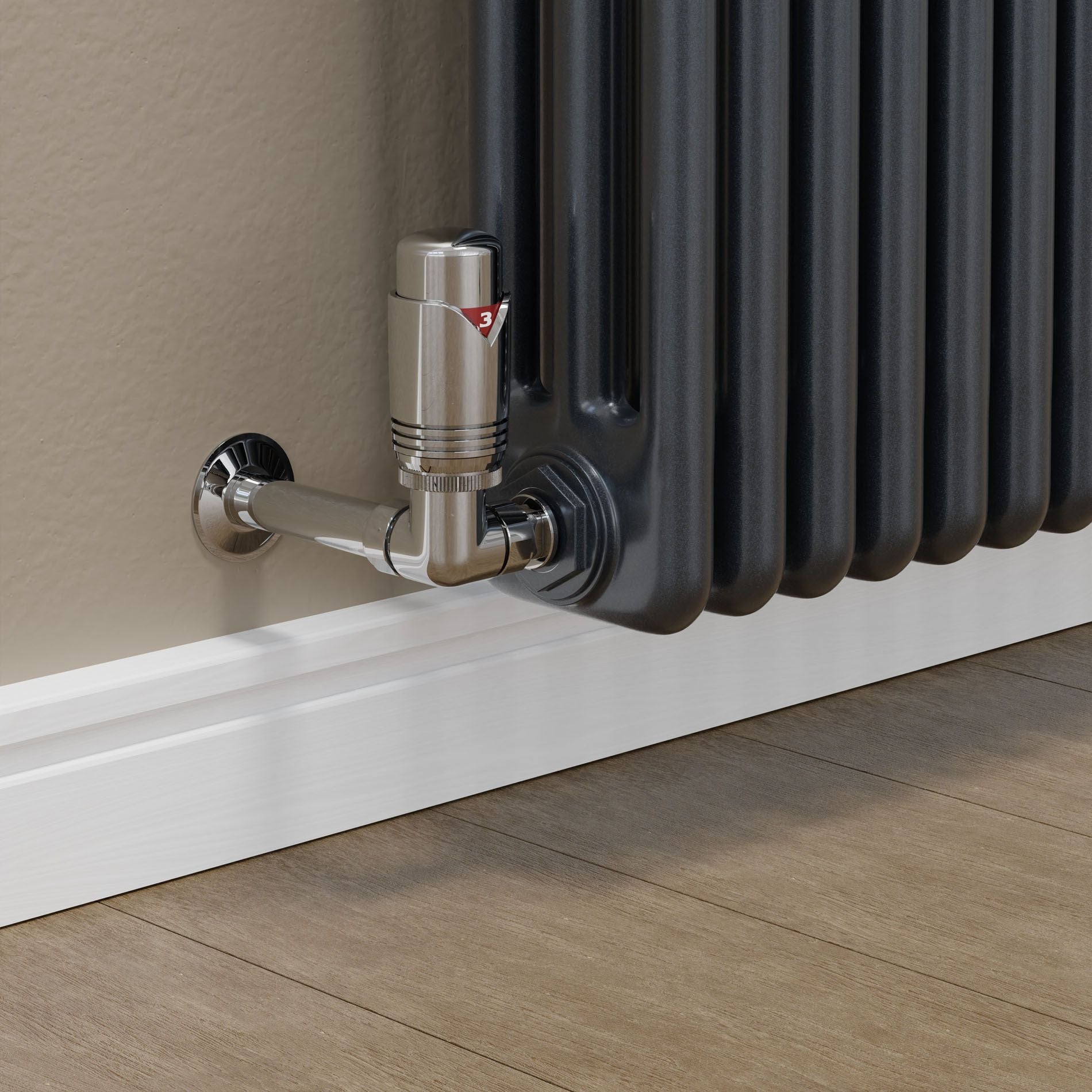 Realm Chrome Corner TRV & Lockshield | Wheelhead Radiator Valve UK ...