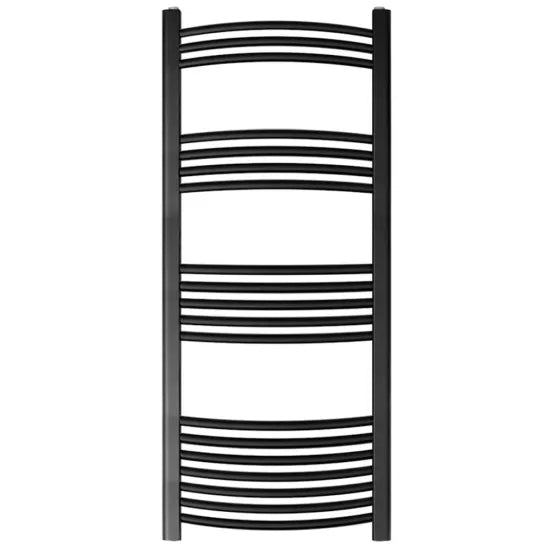 TradeRad Loco Matt Black 1200mm x 600mm Vertical Curved Ladder Rail
